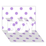 Polka Dots - Bright Lavender Violet on White BOY 3D Greeting Card (7x5)