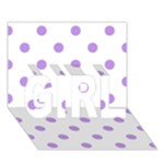 Polka Dots - Bright Lavender Violet on White GIRL 3D Greeting Card (7x5)