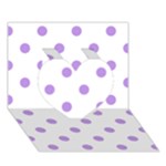 Polka Dots - Bright Lavender Violet on White Heart 3D Greeting Card (7x5)