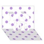 Polka Dots - Bright Lavender Violet on White LOVE 3D Greeting Card (7x5)