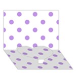 Polka Dots - Bright Lavender Violet on White Heart Bottom 3D Greeting Card (7x5)