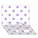 Polka Dots - Bright Lavender Violet on White LOVE Bottom 3D Greeting Card (7x5)