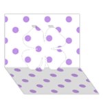 Polka Dots - Bright Lavender Violet on White Clover 3D Greeting Card (7x5)