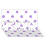 Polka Dots - Bright Lavender Violet on White BEST BRO 3D Greeting Card (8x4)