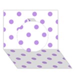 Polka Dots - Bright Lavender Violet on White Circle 3D Greeting Card (7x5)