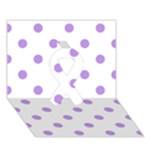 Polka Dots - Bright Lavender Violet on White Ribbon 3D Greeting Card (7x5)