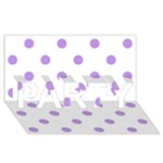 Polka Dots - Bright Lavender Violet on White PARTY 3D Greeting Card (8x4)