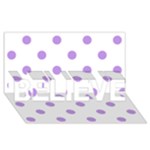 Polka Dots - Bright Lavender Violet on White BELIEVE 3D Greeting Card (8x4)