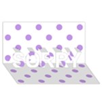 Polka Dots - Bright Lavender Violet on White SORRY 3D Greeting Card (8x4)
