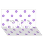 Polka Dots - Bright Lavender Violet on White HUGS 3D Greeting Card (8x4)