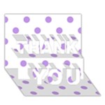 Polka Dots - Bright Lavender Violet on White THANK YOU 3D Greeting Card (7x5)