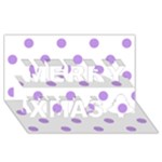 Polka Dots - Bright Lavender Violet on White Merry Xmas 3D Greeting Card (8x4)