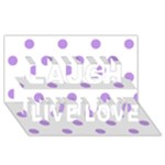 Polka Dots - Bright Lavender Violet on White Laugh Live Love 3D Greeting Card (8x4)