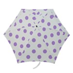 Polka Dots - Bright Lavender Violet on White Mini Umbrella