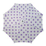 Polka Dots - Bright Lavender Violet on White Golf Umbrella