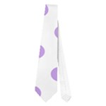 Polka Dots - Bright Lavender Violet on White Necktie (One Side)