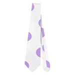 Polka Dots - Bright Lavender Violet on White Necktie (Two Side)