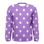 Polka Dots - White on Lavender Violet Men s Long Sleeve T-shirt