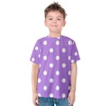 Polka Dots - White on Lavender Violet Kid s Cotton Tee