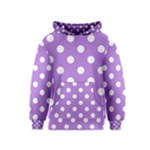Polka Dots - White on Lavender Violet Kid s Pullover Hoodie