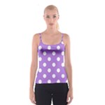 Polka Dots - White on Lavender Violet Spaghetti Strap Top