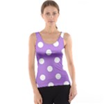 Polka Dots - White on Lavender Violet Tank Top