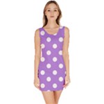 Polka Dots - White on Lavender Violet Bodycon Dress