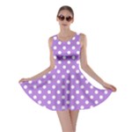 Polka Dots - White on Lavender Violet Skater Dress