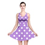 Polka Dots - White on Lavender Violet Reversible Skater Dress