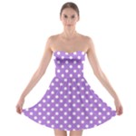 Polka Dots - White on Lavender Violet Strapless Bra Top Dress