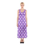 Polka Dots - White on Lavender Violet Full Print Maxi Dress