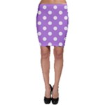 Polka Dots - White on Lavender Violet Bodycon Skirt