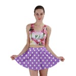 Polka Dots - White on Lavender Violet Mini Skirt