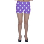 Polka Dots - White on Lavender Violet Skinny Shorts