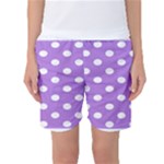 Polka Dots - White on Lavender Violet Women s Basketball Shorts