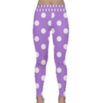 Polka Dots - White on Lavender Violet Yoga Leggings