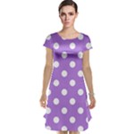 Polka Dots - White on Lavender Violet Cap Sleeve Nightdress