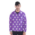Polka Dots - White on Lavender Violet Wind Breaker (Men)
