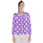 Polka Dots - White on Lavender Violet Wind Breaker (Women)