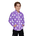 Polka Dots - White on Lavender Violet Wind Breaker (Kids)