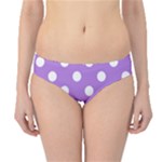 Polka Dots - White on Lavender Violet Hipster Bikini Bottoms