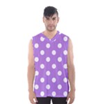 Polka Dots - White on Lavender Violet Men s Basketball Tank Top