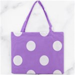 Polka Dots - White on Lavender Violet Mini Tote Bag