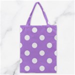 Polka Dots - White on Lavender Violet Classic Tote Bag
