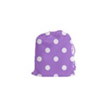 Polka Dots - White on Lavender Violet Drawstring Pouch (XS)