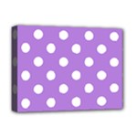 Polka Dots - White on Lavender Violet Deluxe Canvas 16  x 12  (Stretched)