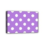 Polka Dots - White on Lavender Violet Mini Canvas 6  x 4  (Stretched)