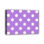 Polka Dots - White on Lavender Violet Mini Canvas 7  x 5  (Stretched)