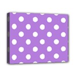Polka Dots - White on Lavender Violet Canvas 10  x 8  (Stretched)