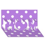 Polka Dots - White on Lavender Violet MOM 3D Greeting Card (8x4)